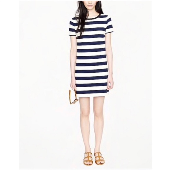 J. Crew Dresses & Skirts - J. Crew Navy & Off-White Striped Mini Dress, size S